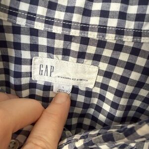 GAP Navy and White gingham Shirt